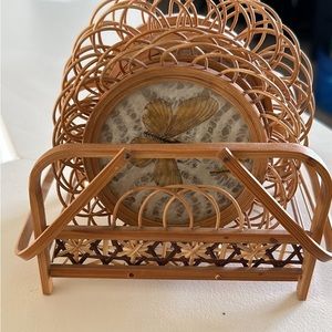 Antique Butterfly Coasters Rattan Boho